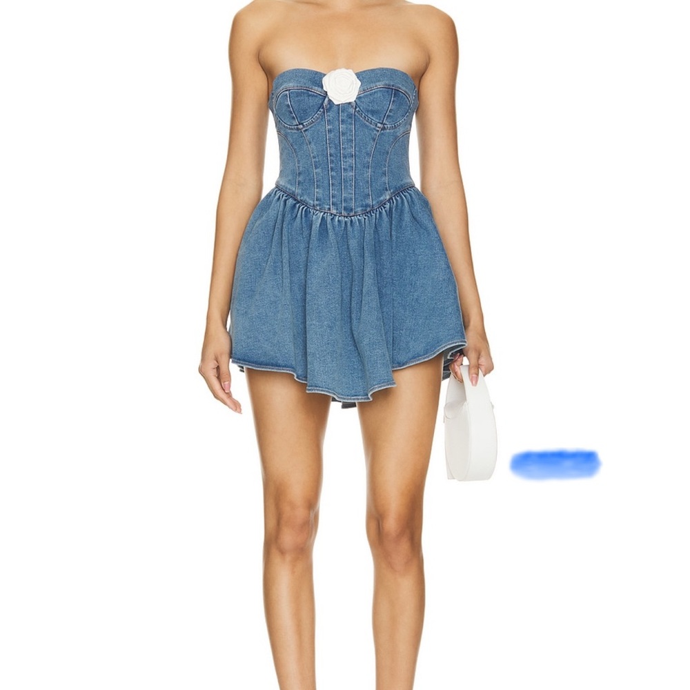 Lovers + Friends Hana Mini Dress in Medium Blue Wash